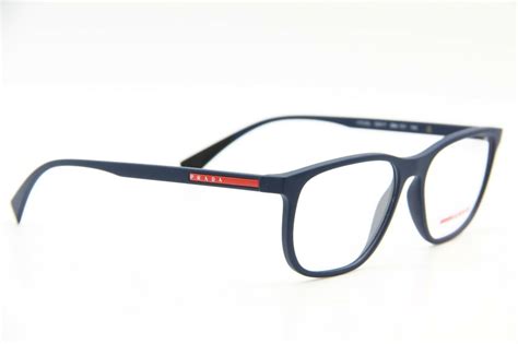 prada blue glasses frame.